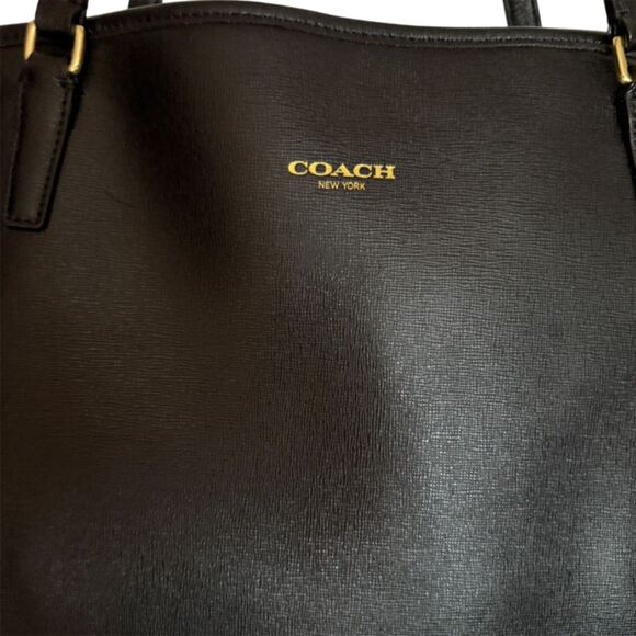 Coach Black Leather Large Tote Bag - Picture 7 of 15